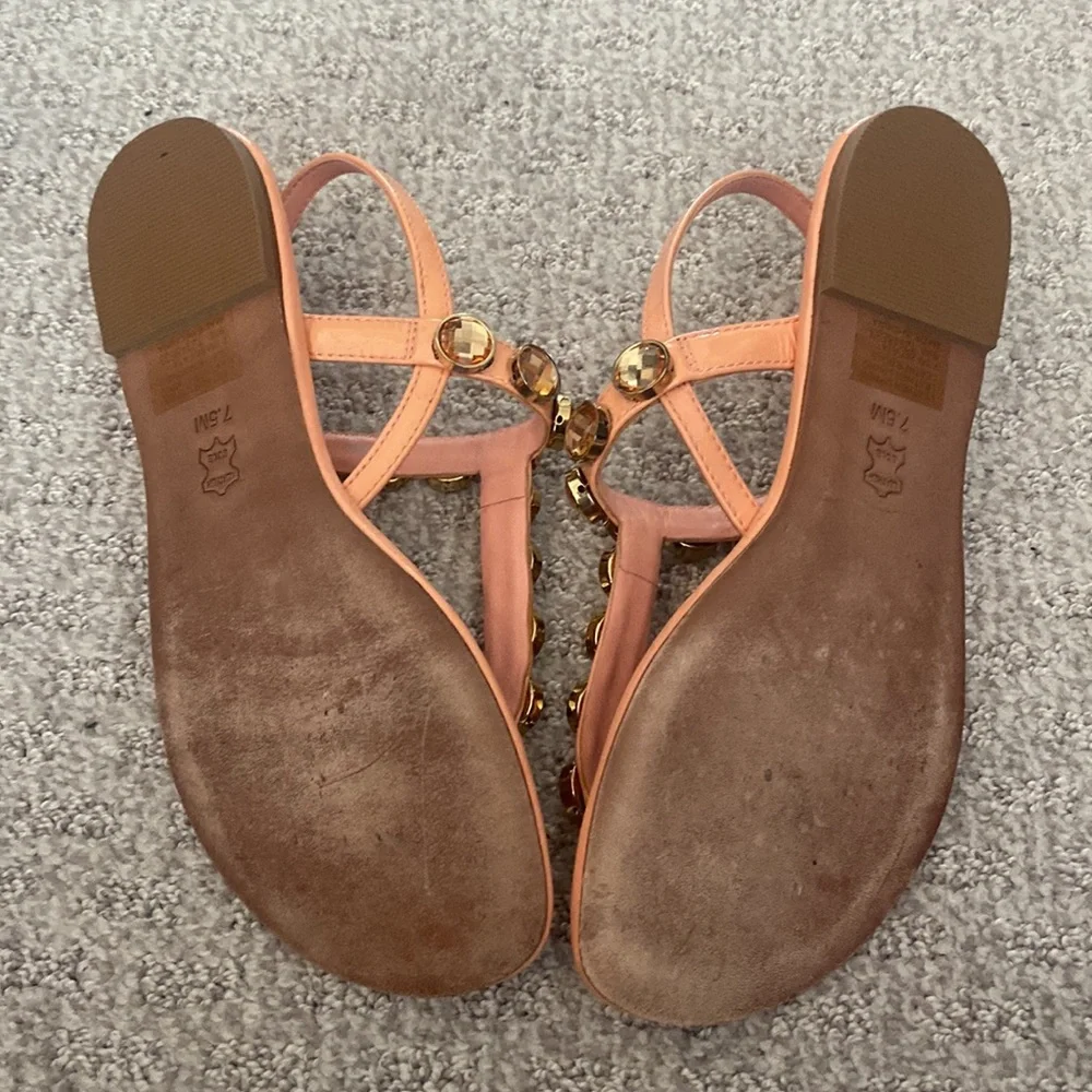 Tory Burch Patent Jeweled Sandals Sz 7.5